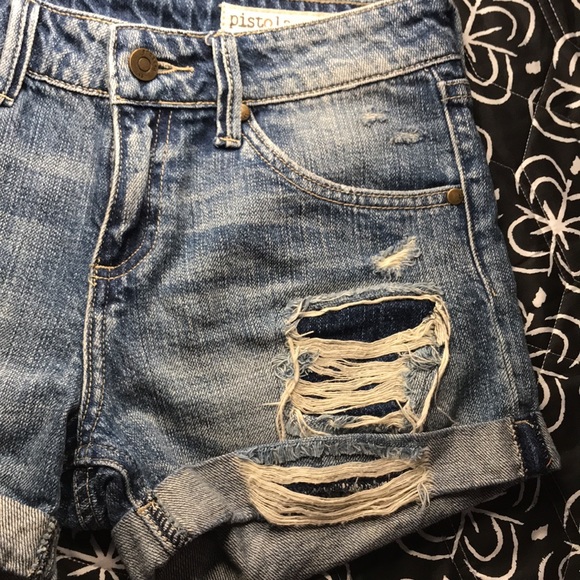 Pistola Denim Distressed Shorts - Picture 3 of 6